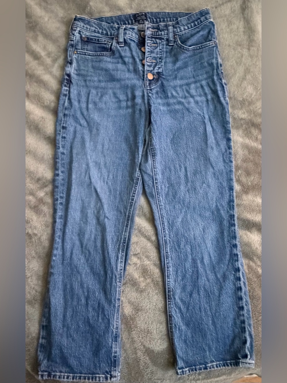 J Crew Mid rise flare crop jeans